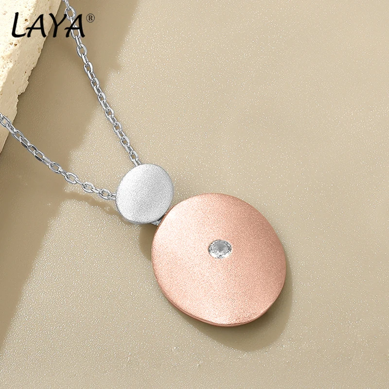 

LAYA 925, 100% стерлинговое серебро, блестящий циркон, атласное ожерелье с открытым вырезом, минимальное геометрическое нерегулярное открытое креативное ювелирное изделие ручной работы