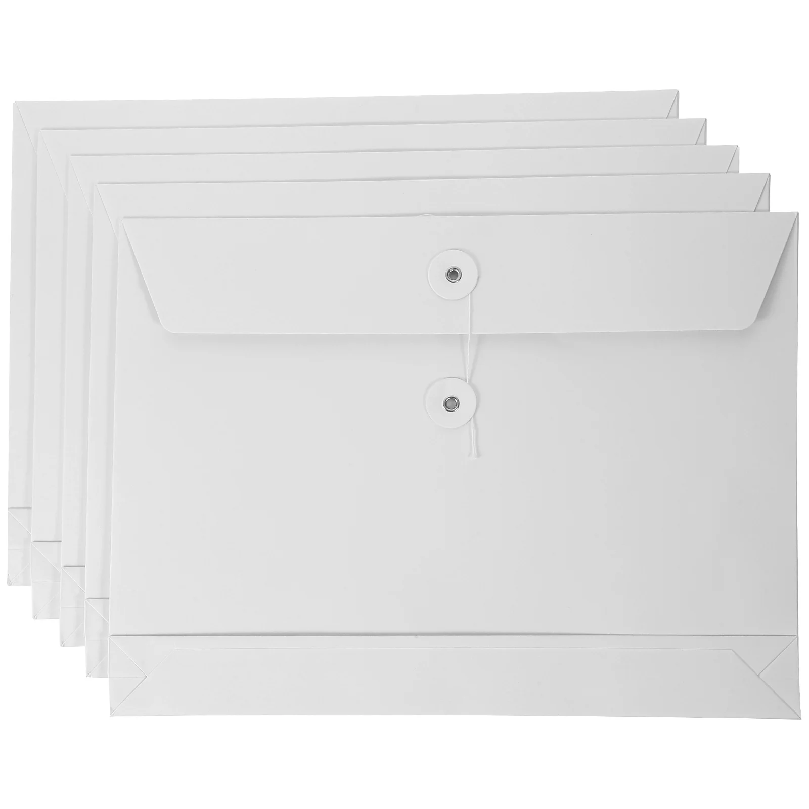 5 قطعة جيب ملف سميكة أكياس تخزين المستندات الورقية متعددة الاستخدام سلسلة زر تصميم للمدرسة مكتب مجلد كبير مقاوم للماء