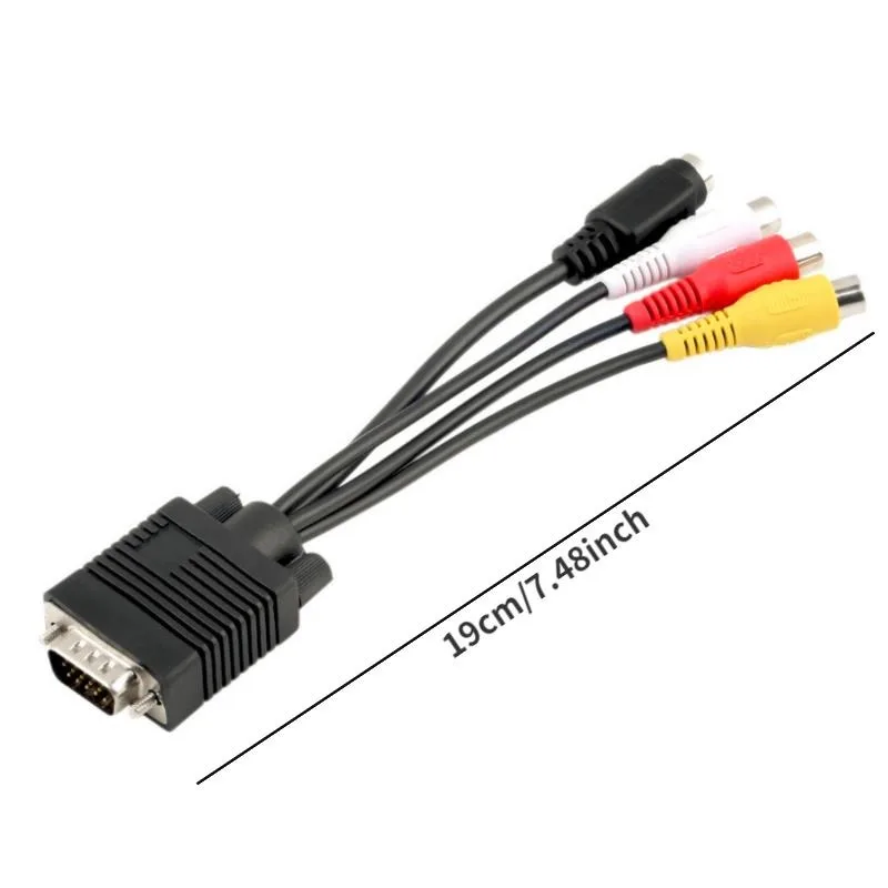 ELECTRONIC PART VGA to S Video 3 RCA Composite AV TV Out Adapter Converter Cable for PC Laptop