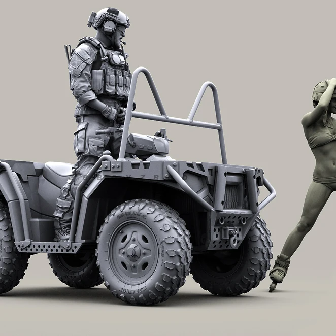 Kits de modèles de soldats en résine 1/35, figurine incolore et auto-assemblée (offre spéciale)(1 soldat, exclu les véhicules) A-2060