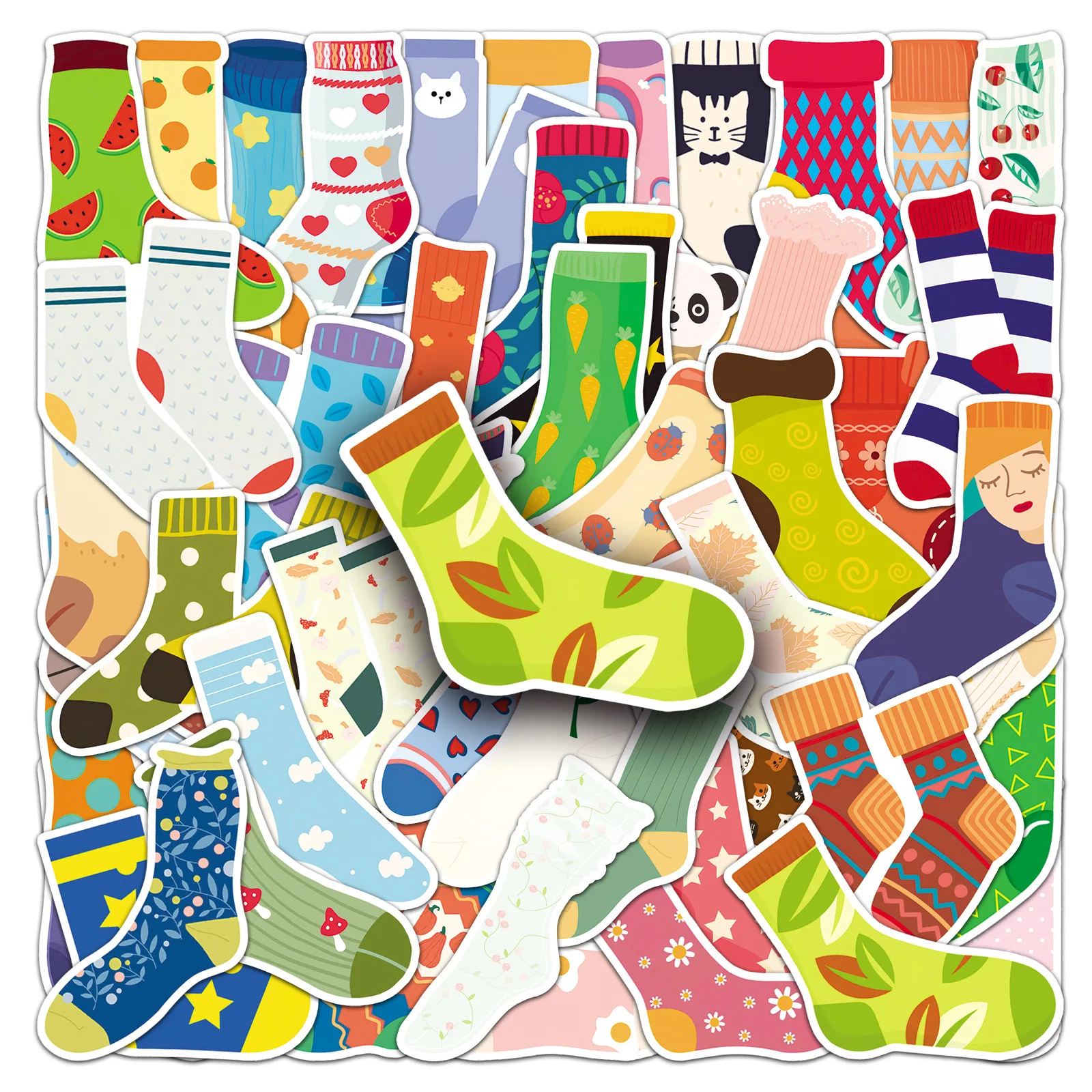 

10/30/50PCS Socks Cartoon Stickers Graffiti Decoration Decals DIY Toy Scrapbook Luggage Laptop Guitar Bike Skateboard Sticker
