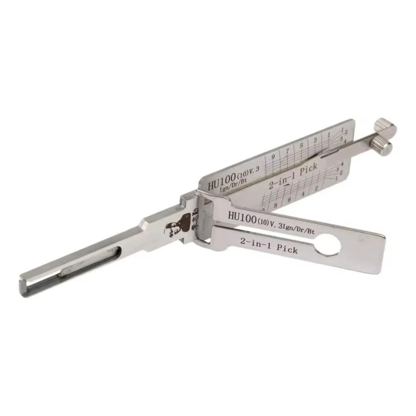 Lishi 2-In-1 LOCKSMITH TOOL HU100 (10-Cut) FOR Chevrolet Colorado 2015 FOR Chevrolet Express 2015 - 2019 FOR GMC Savana 2015