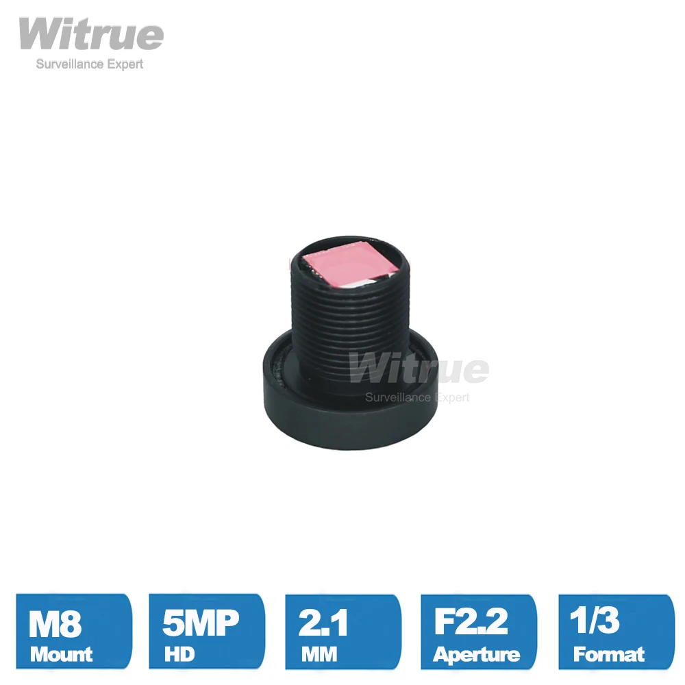 Witrue 2.1mm M8 Lens 1/3 Inch 5MP F2.2 151 Degree with 650nm IR Filter Lenses for CCTV Security Camera Wide Angle 151 Degree