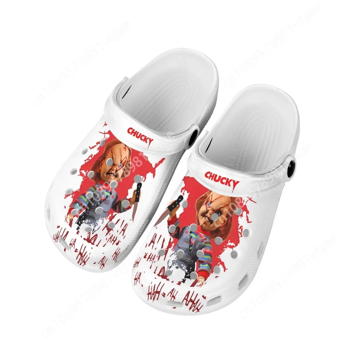 Custom Unisex Beach Hole Shoes Chucky Print Spring Summer Casual Child's Play Sandales for Adults Teens Walking Flats Clogs