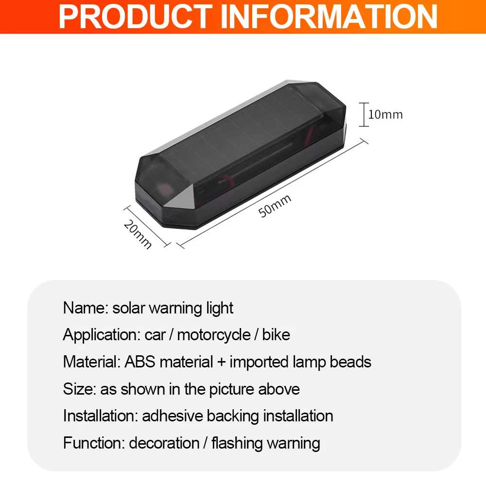 سيارة وهمية أمنية ضوء تعمل بالطاقة الشمسية مقلد الدمية إنذار لاسلكي تحذير مكافحة سرقة الحذر مصباح LED وامض تقليد #6