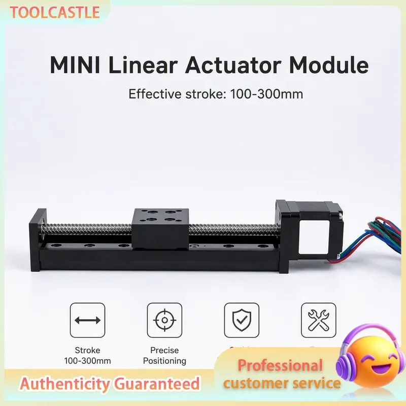 Mini T-type Sliding Table Rail Linear Stage 50-300mm Stroke Nema11 28mm Stepper Motor XYZ Axis CNC 3D Printer