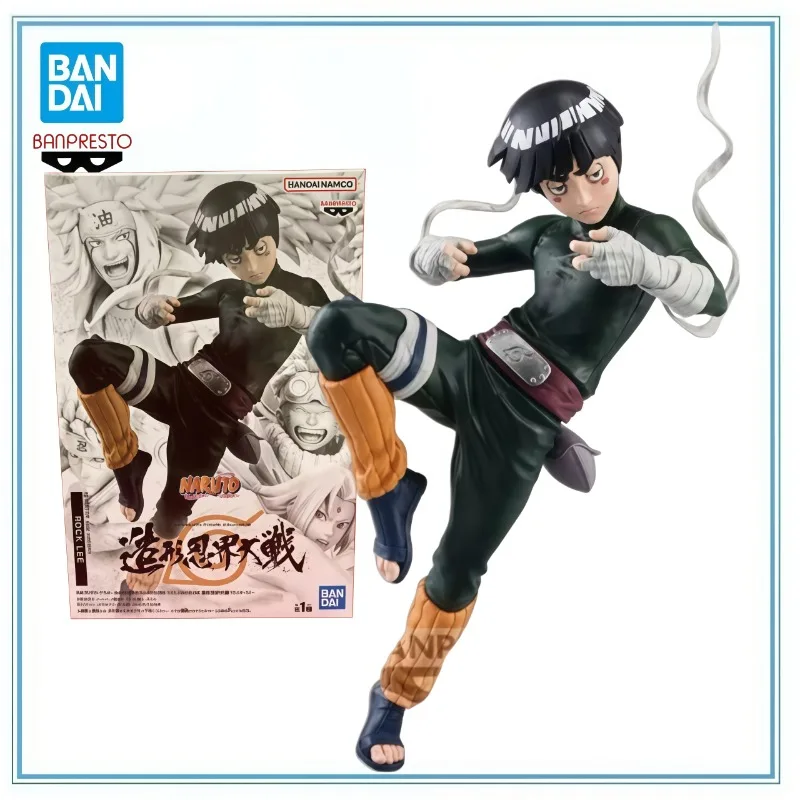 

BANDAI на складе, натуральная модель Banpresto Naruto Shippuden Bfc Rock Lee, коллекция моделей, модель персонажа из мультфильма, украшение