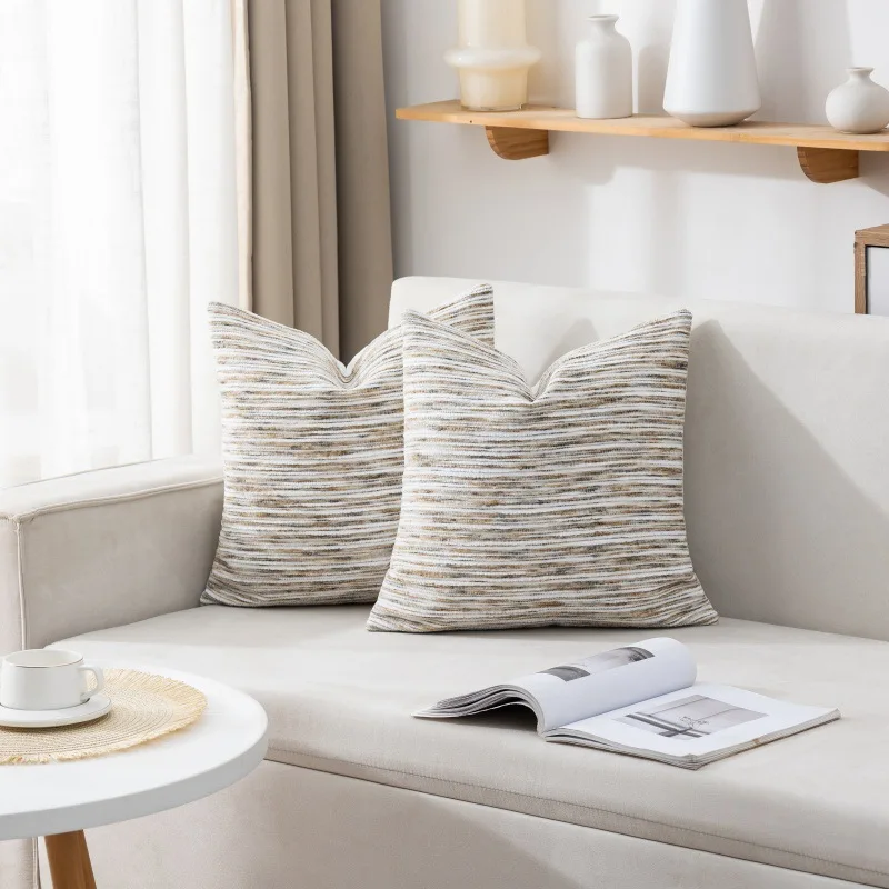 2PCS High-Density Chenille Sofa Throw Pillowcase Cojines Polyester Decoration Home Square Cushion Cover Headboard Pillowcases