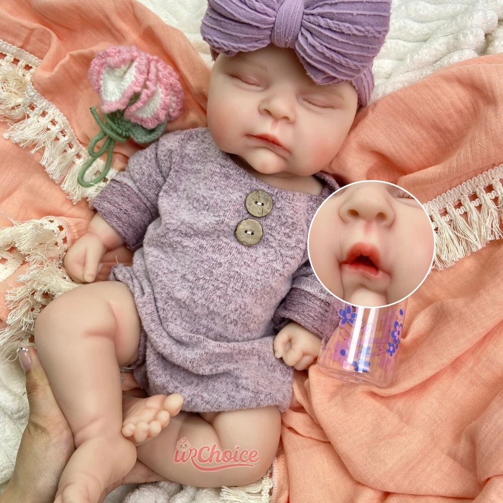 

Realistic 45cm Full Body Silicone Reborn Baby Doll Lifelike Simulation Model Weighted Body Washable Girl for Birthday Gift