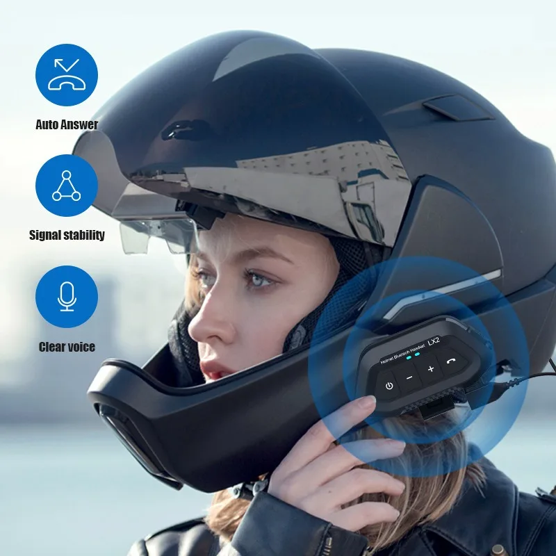 Suitable for LX2 motorcycle full helmet half helmet waterproof rider wireless 5.3 helmet bluetooth headset