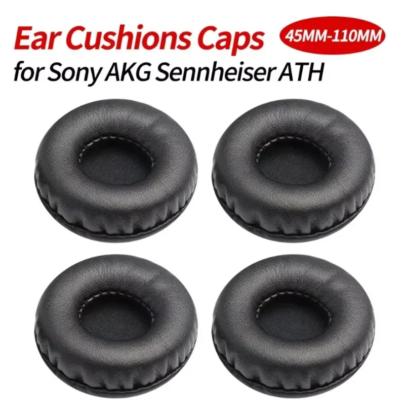 1 Paar weiche runde Kopfhörer-Ohrpolster 45mm-110mm Schaumstoff-Ersatz für Sony AKG Sennheiser ATH Philips Zubehör
