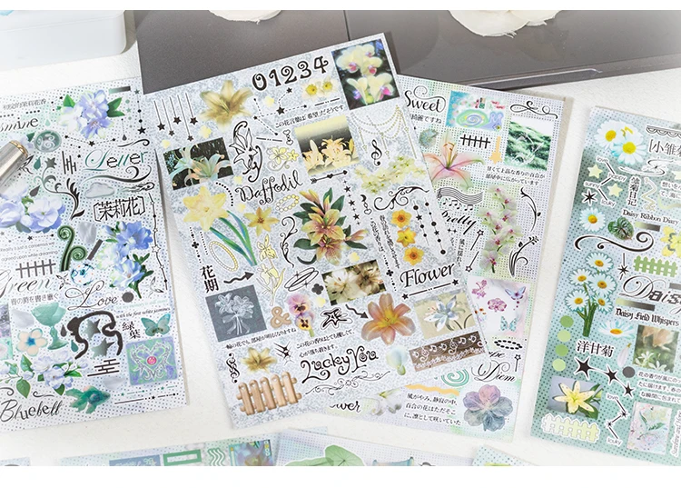 Kawaii INS Japanischer Showa-Stil Glitzerfolie Stanzsticker-Buch DIY Dekoration Scrapbook Tagebuch Schreibwaren Aufkleber – Detail 12