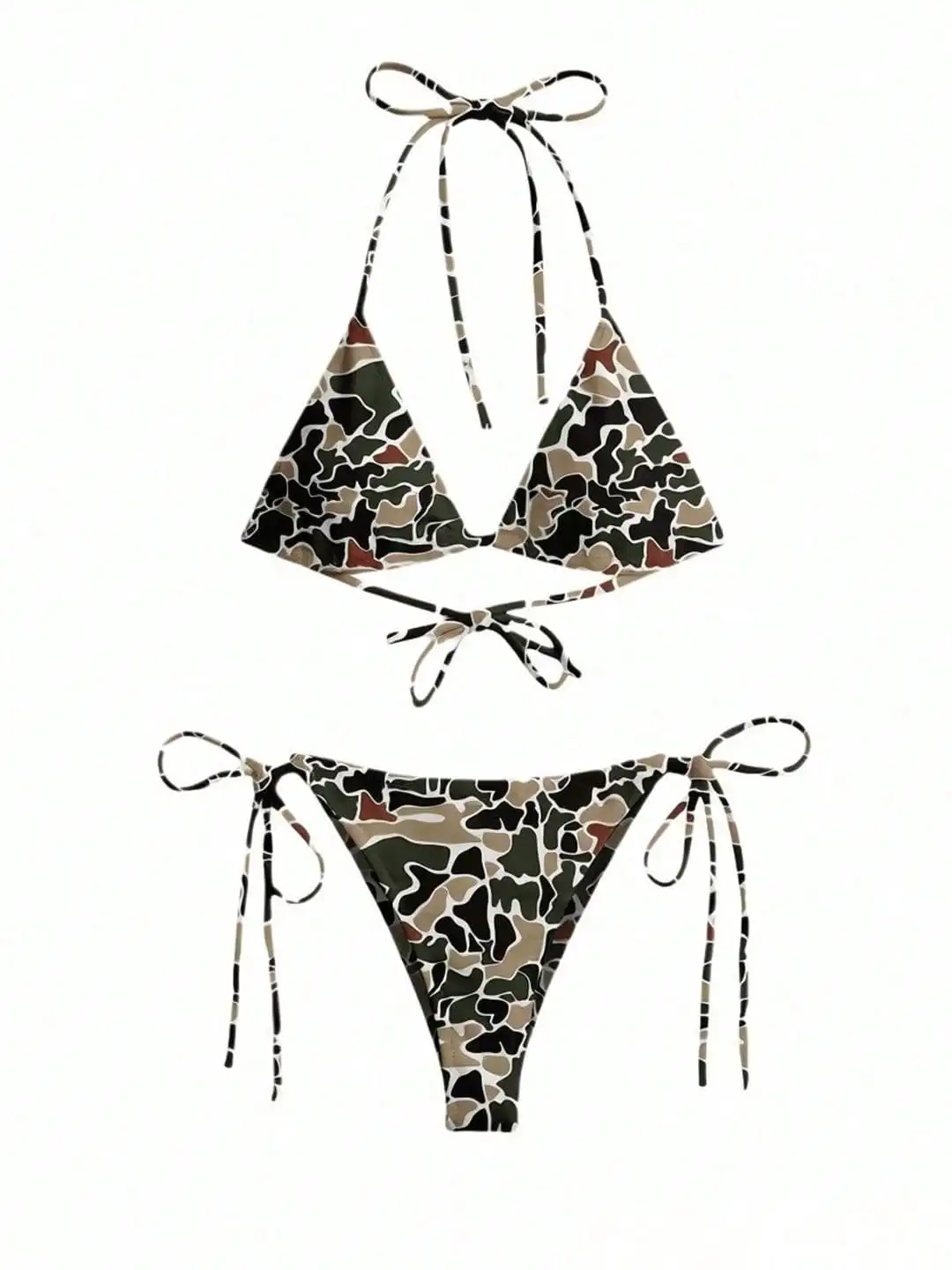 

Women Camo Bikini Sets 2 Piece Tie Side Triangle Bathing Suit Summer Bathing Suits for Women