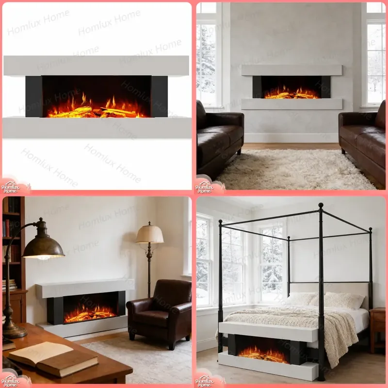 Fireplace Heater Wall Mounted Indoor Decorative Fireplace for Living Room Bedroom Home Heating Stylish Modern Design