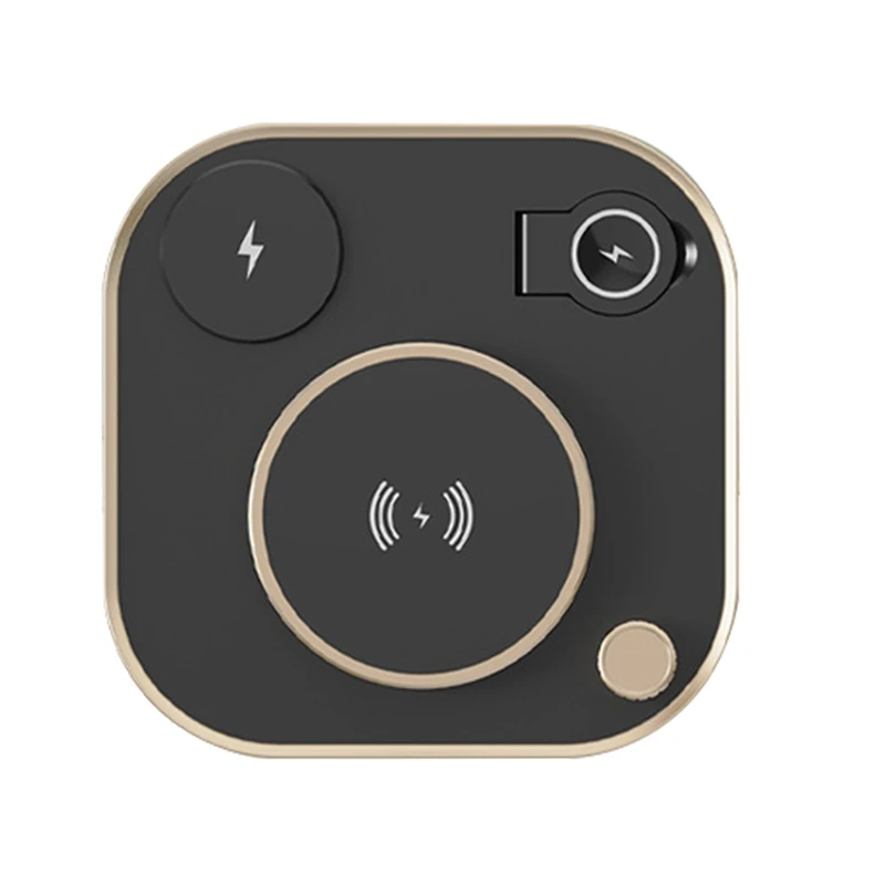 Multifunctional Foldable Mobile Magnetic Wireless Charger with Lamp Mobile Phone Watch Earphones 15W Desktop Charger,C-SPMI