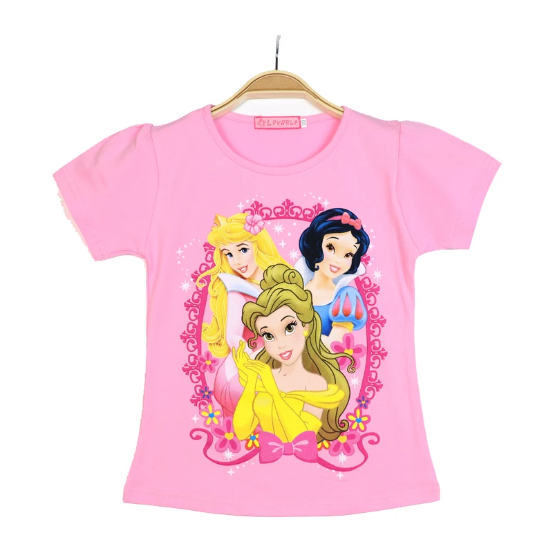 

Girls LaBelle Princesses Summer Girls Cotton T-shirt Snow White Cartoon Cute casual fashion girls 3-9Y