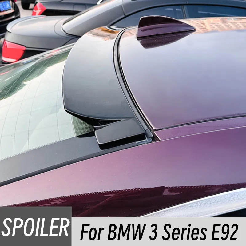 For 2006-2013 BMW 3 Series E92 Coupe 2Door 320i 325i Car Rear Window Roof Spoiler Wings Black Carbon Exterior Tuning Accessorie