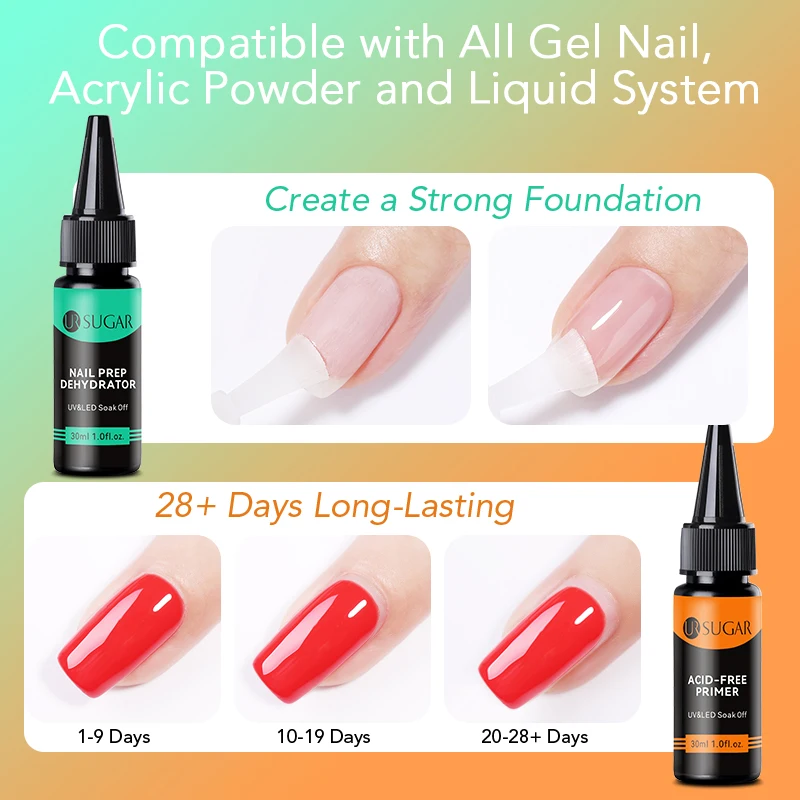 UR SUGAR 30ML Nail Prep Dehydrator Acid-Free Nail-Prime Camouflage Refill Package Soak Off UV LED No Wipe Top Coat Base Gel