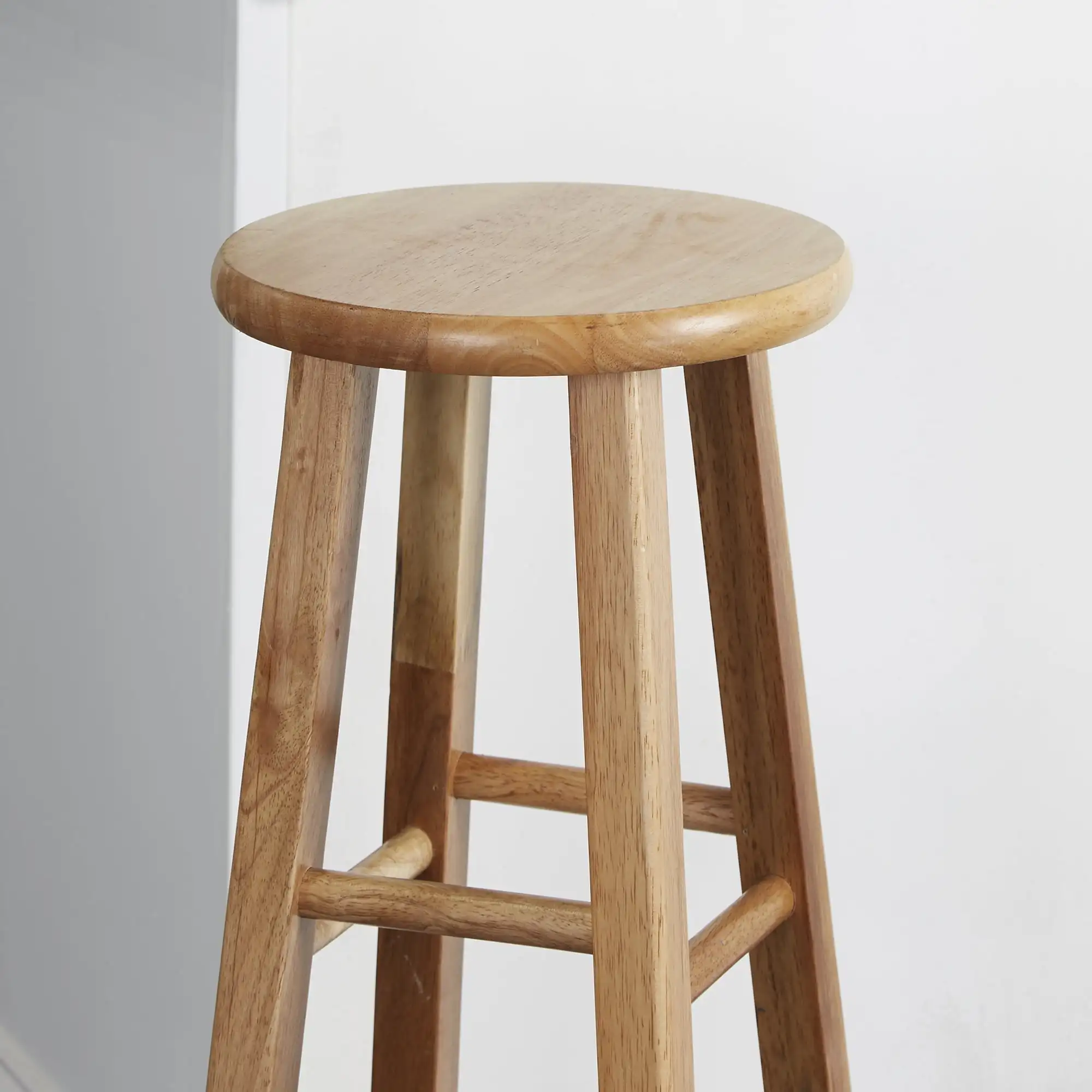 Natural madeira Backless Bar Stool, totalmente montado, alta, 29 "alta