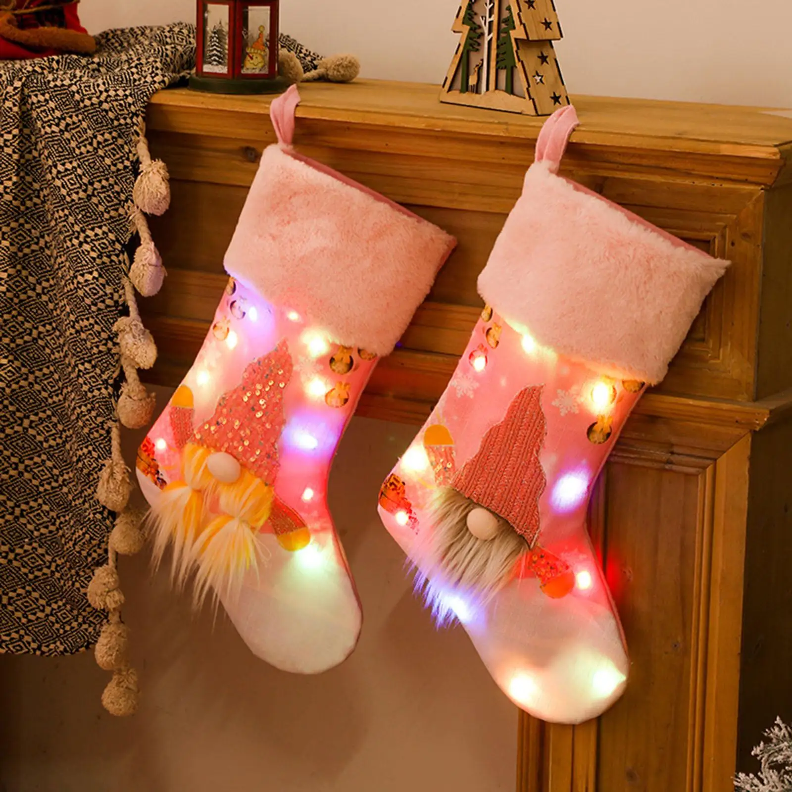 Christmas Decoration Socks Odorless Friendly Luminescent for Farmhouse Classroom Kids