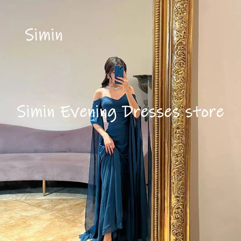 

Simin Chiffon A-line Off-the-shoulder Neckline Ruffle Formal Prom Gown Ankle-length Evening Elegant Party dresses for women 2023