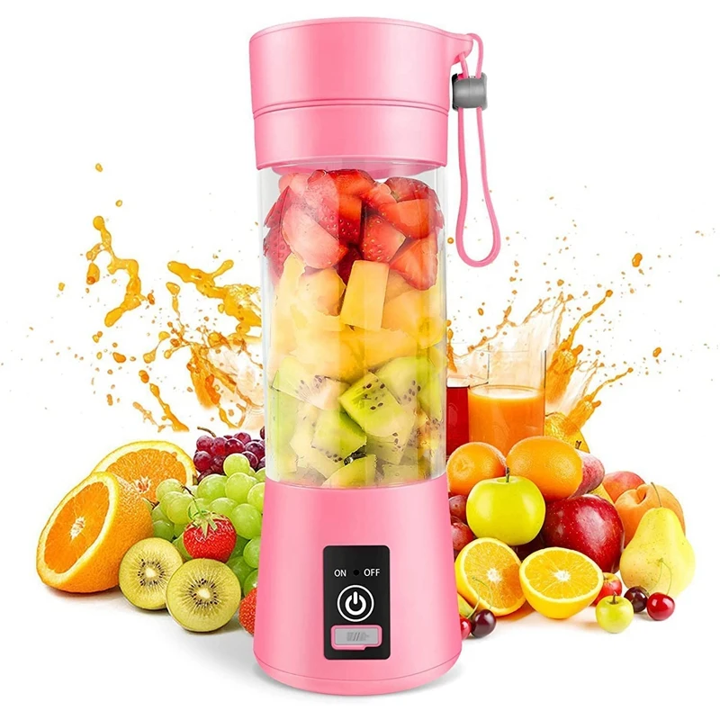 Portable Blender Mini Blender for Shakes and Smoothies Rechargeable USB 380Ml Traveling Fruit Juicer Cup with 6 Blades