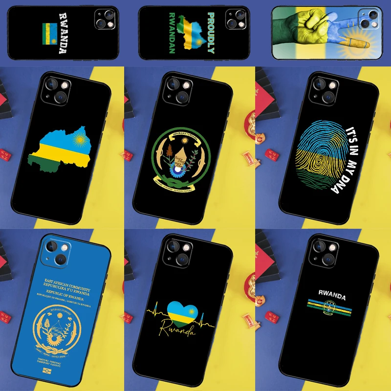 

Чехол для телефона с флагом Руанды для iPhone 16 Pro Max 11 12 13 Mini 14 15 Pro Max XR 16e 15 16 Plus Cover Shell