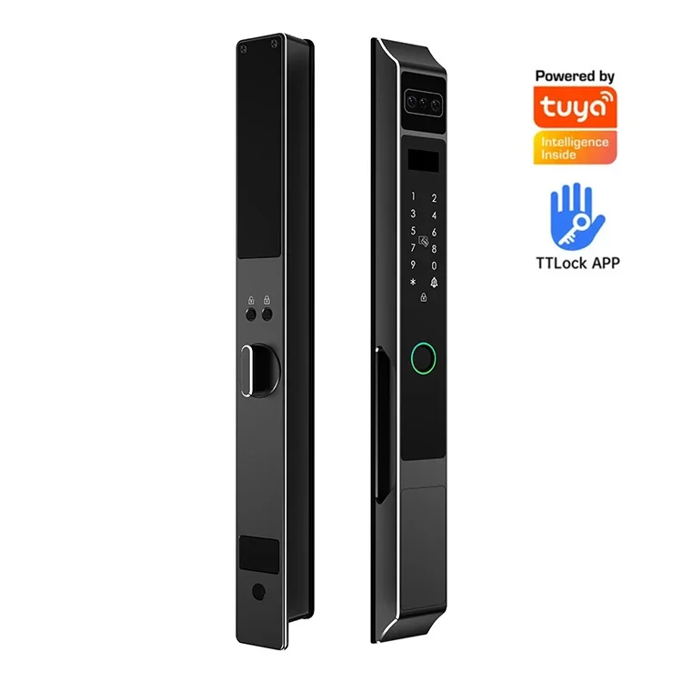005IP65 Fully Narrow Automatic tuya Digital Lock Sliding Door Lock 3D Face Recognition Smart Waterproof swing Door Lock