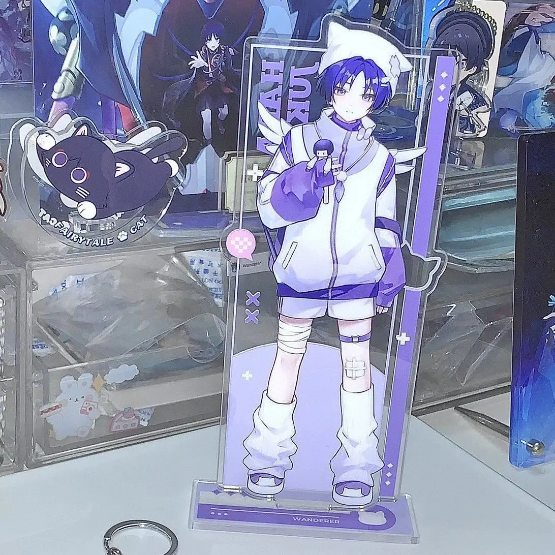 Wanderer Action Figures Stojak akrylowy Anime Peryferyjne Moda Ozdoby dla dzieci Modele dziewcząt Dekoracja samochodu Yuanshen