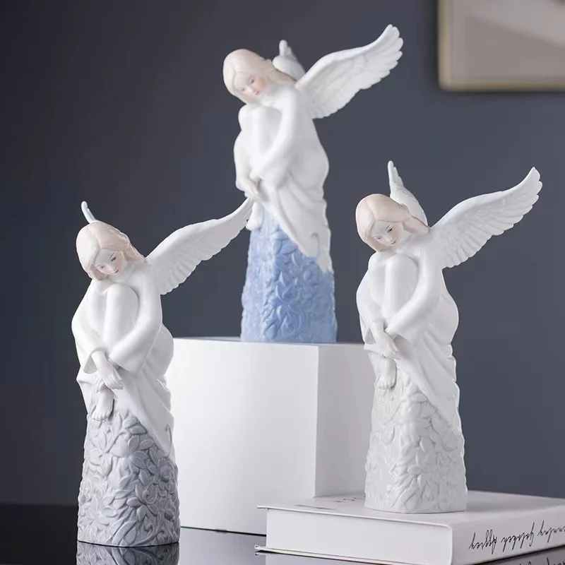 Angel ornaments American ceramic exquisite statue little angel girl desktop decorations.