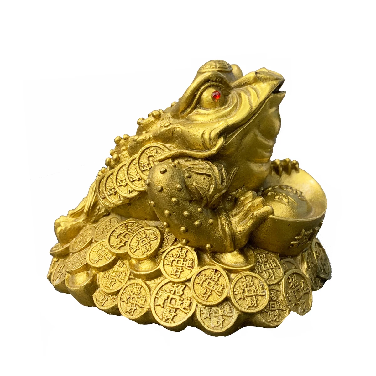 

Feng Shui Brass Statue Wealth Money Frog Chinese Home Decoration Golden Figurine Office Decor Sculpture Good Luck