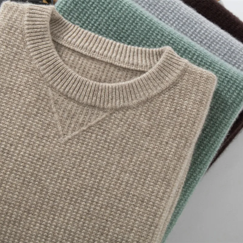 

100% Pure Cashmere Sweater Men Pullover 2023 Winter Thickening Warm Soft Jersey Hombre Jumper Pull Homme Knit Sweaters Man Tops