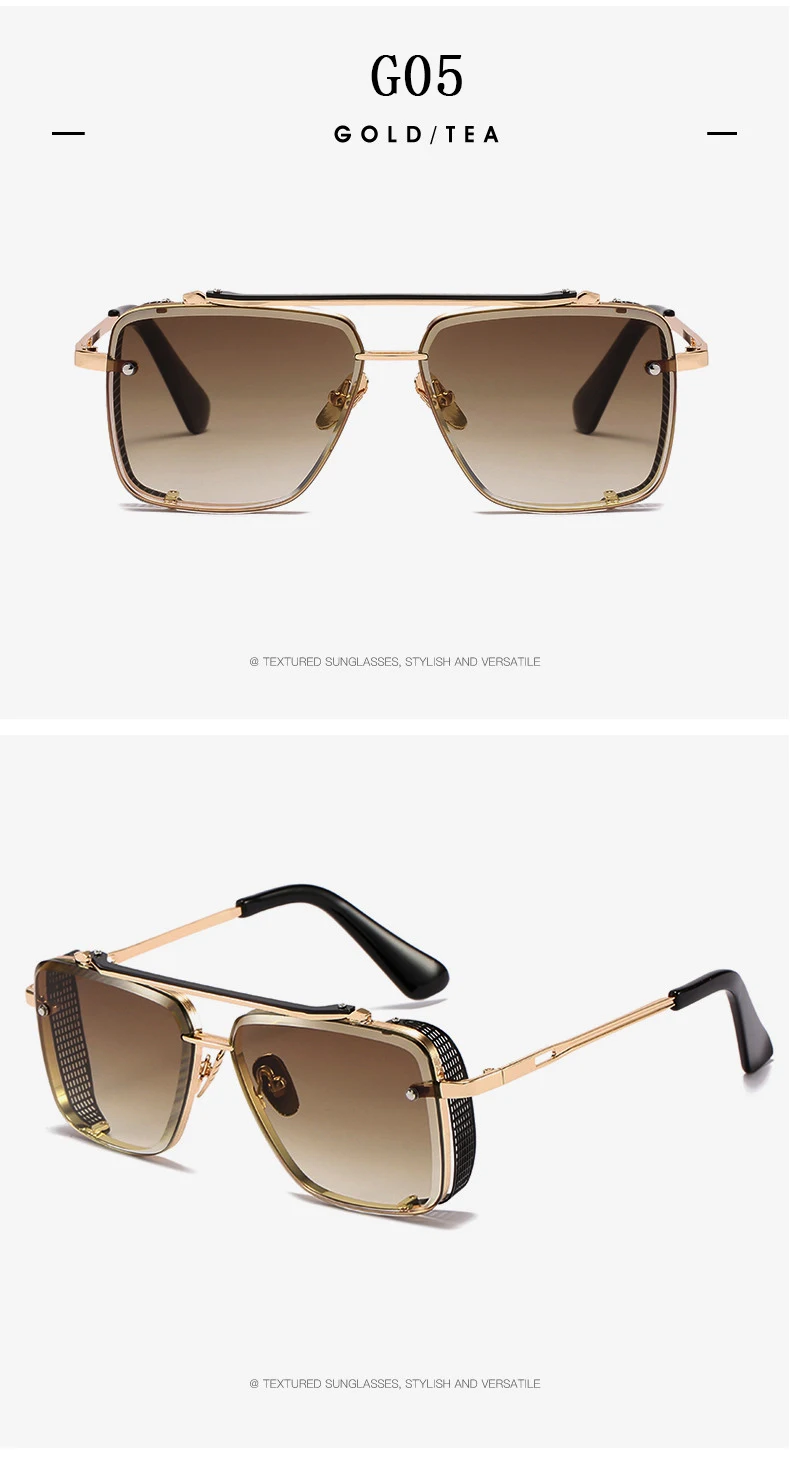 2023 Steampunk Sonnenbrille Für Männer Vintage Punk Sonnenbrille Frauen Trendy Platz Mode Gläser Luxe Gafas De Sol Hombre Zonnebril – Detail 23