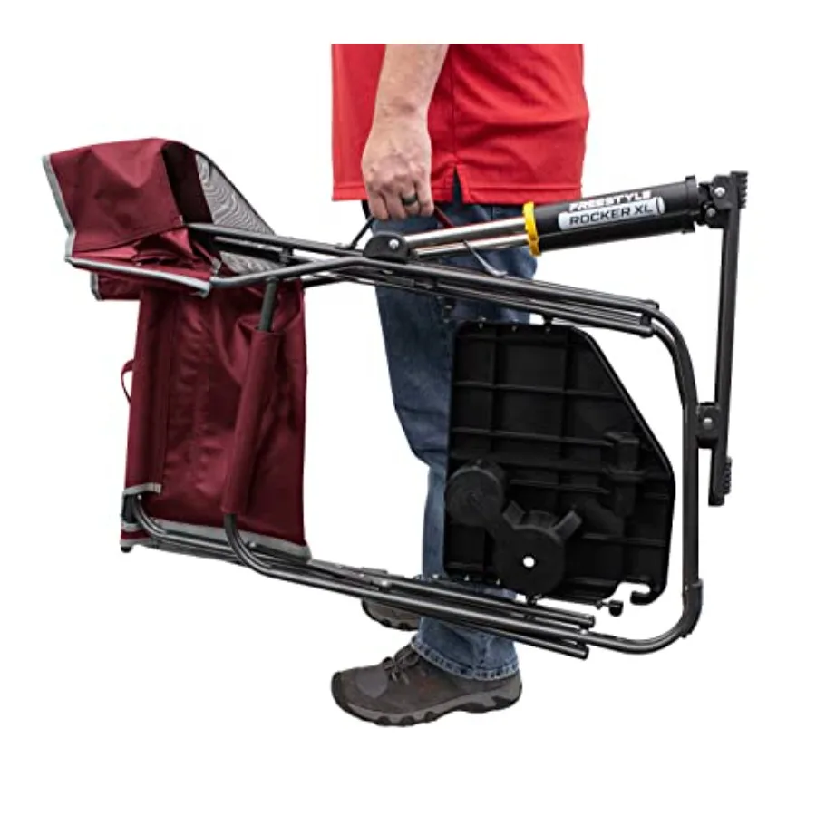 كراسي تخييم قابلة للطي في الهواء الطلق، كرسي هزاز وكرسي هزاز XL مع طاولة جانبية للتخييم في الهواء الطلق في الفناء الخلفي