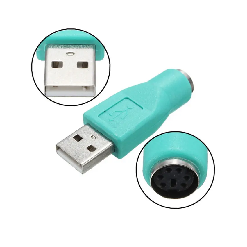 JCD 1PCS USB Male Female Plug for PS/2 Female Adapter Converter USB Connector For PC to for Sony PS2 Keyboard Mouse