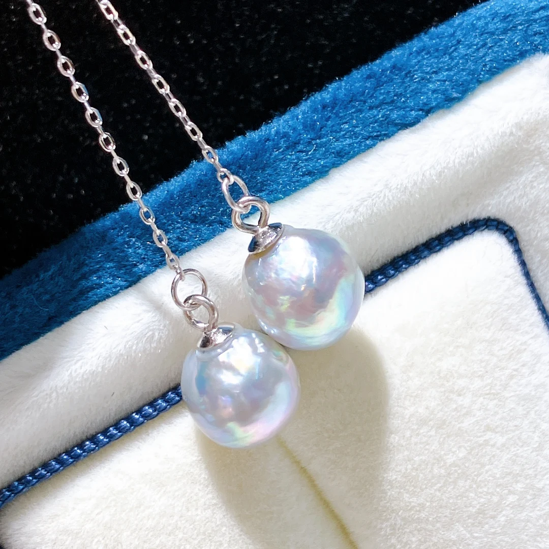 

Baroque Akoya Seawater Pearl Dangle Earrings for Women S925 Silver String Earrings Korean Style Cute Fine Jewelry for Girlfriend