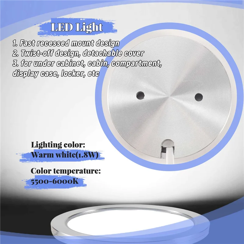 

ABFI 12V Led Light Rv Camper Trailer Boat Interior Ceiling Down Roof Lamp Warm White