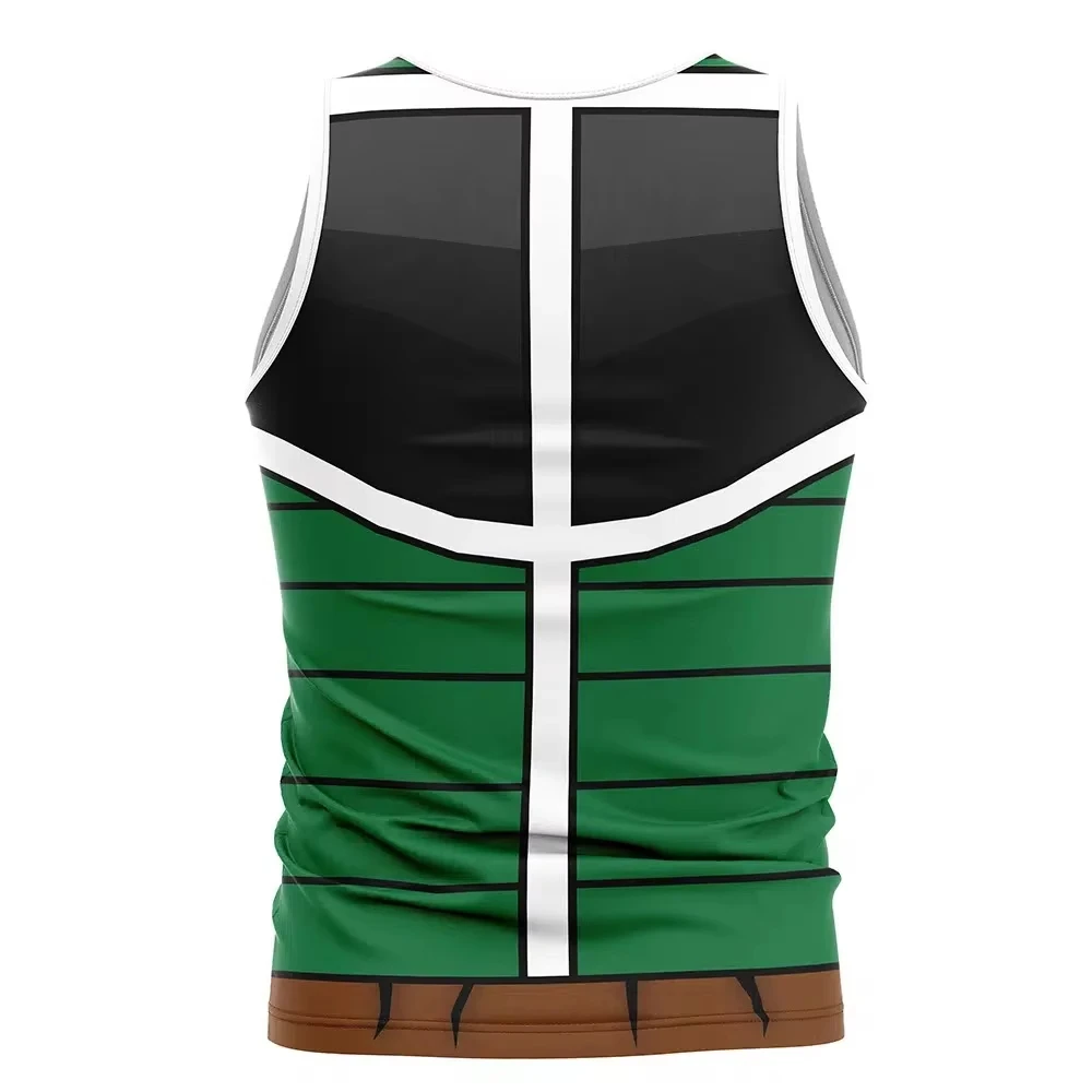 Sommer Bardock Saiyan-Rüstung Cosplay Tanktop 3D-Gedruckt Retro Streetwear Übergroß Polyesterfaser Erwachsene und Kinder Eltern-Kind – Detail 5