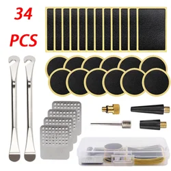 50pcs Bicycle Tire Patch Glueless Kit Wheel Tyre Lever Bike Inner Tire No-glue Adhesive Quick Dry Repair Tool Set Accessories