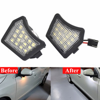 2Pcs For Volvo V40 V50 C30 C70 S40 S60 S80 V50 V70 XC70 XC90 Jaguar XJ XF XK/XKR XE LED Front Under Mirror Lamp Puddle Light