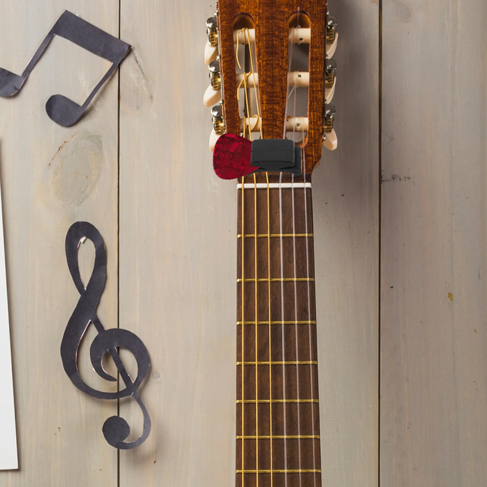 

6Pcs Guitar Headstock Pick Holder Versatile Accessory Acoustic Electric Bass Ukulele Plectrum Display Organizer