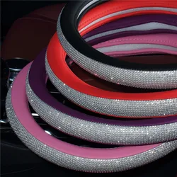 Car Steering Wheel Cover, Grip Cover Interior, Creative Decoration, Rhinestone, Universal Non-slip Steering Wheel Cover, Medium