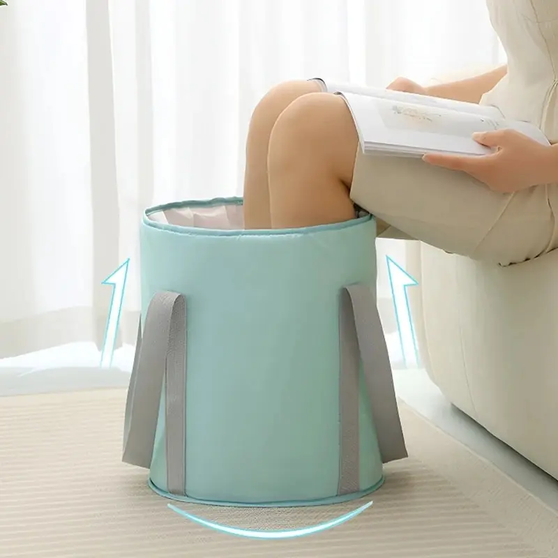 Folding Foot Soaking Bucket Portable Five-layer Insulation Foot Soaking Bag Travelling Collapsible Foot Wash Basin