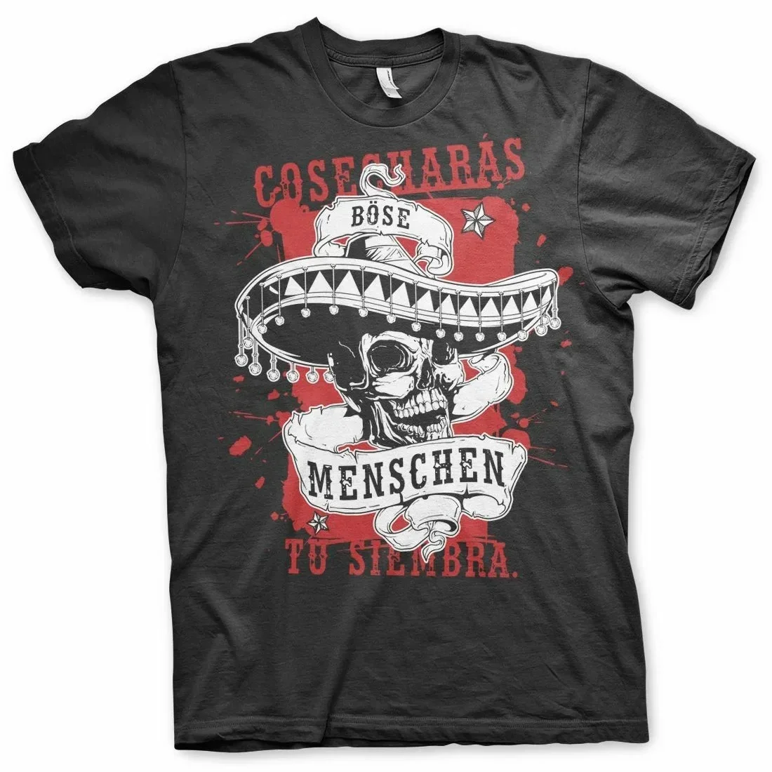 German Rock Mexican Punk Choir Evil Skull T-Shirt Short Sleeve Casual 100% Cotton O-Neck Summer Mens T-shirt Fashion Streetwear