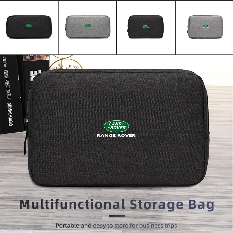 Car Digital Storage Bag USB Data Cable Organizer For Land Rover Freelander 2 L2 LF Discovery 3 4 L319 L462 Range Rover Evoque