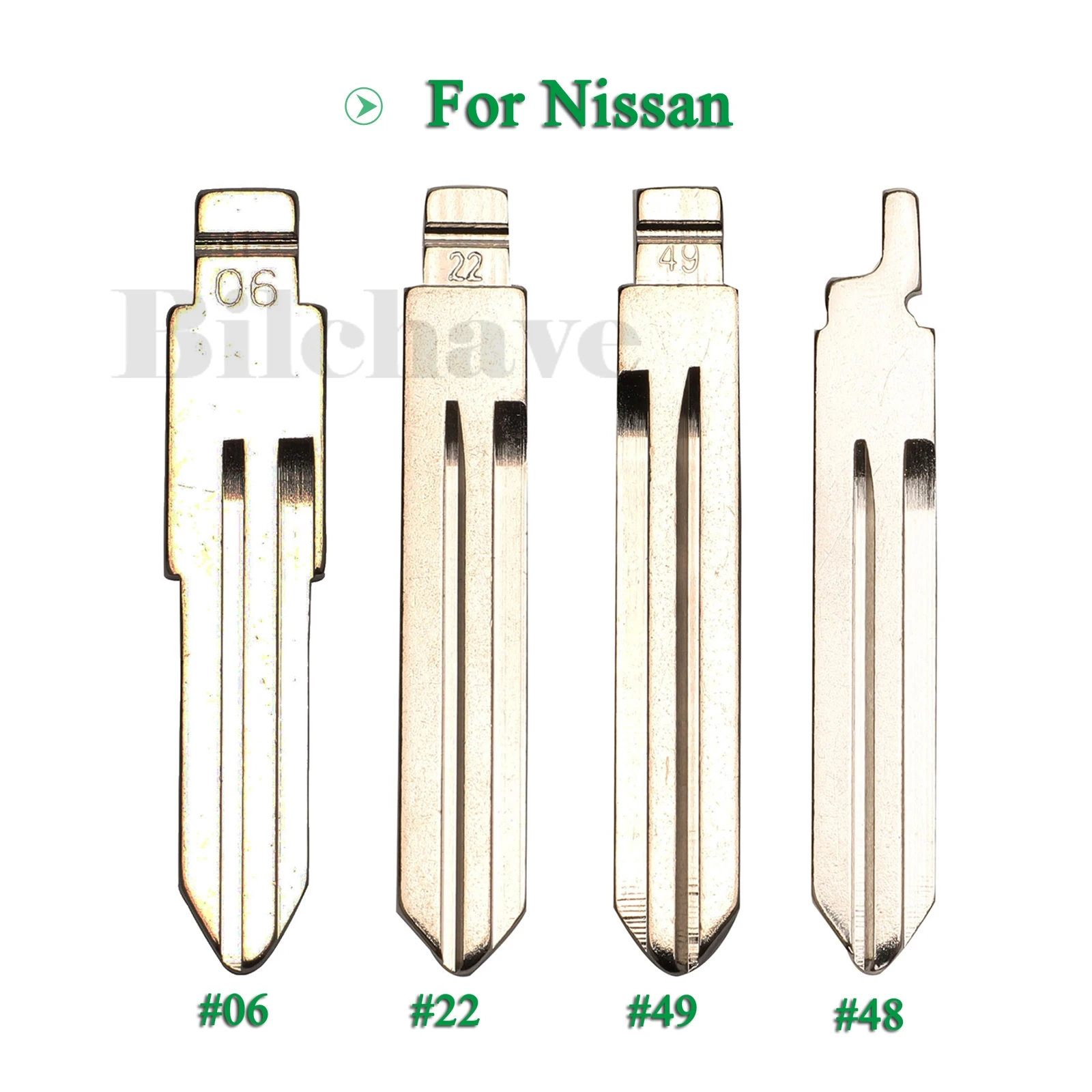 

jingyuqin 10pcs #06 22 48 49 Blank KD For Nissan A33 A32 Tiida Sylphy Teana Livina Sunny X-Trail Fob Flid Remote Key Blade NSN14