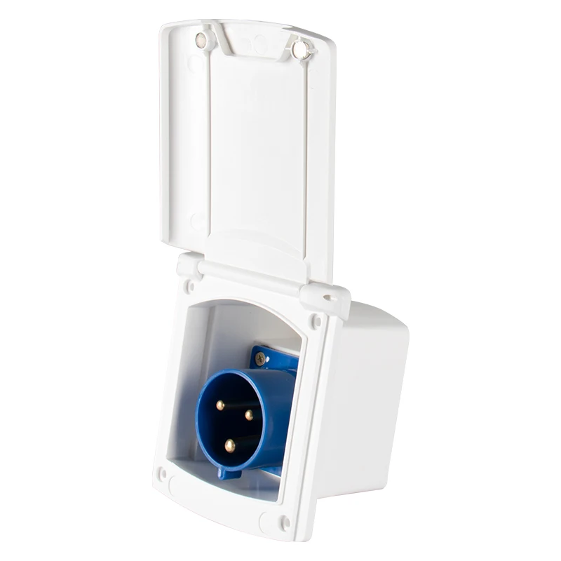 RV 캠핑카 32A 220V-240V 외부 방수 매립형 플러시 마운트 연결 플러그 소켓 (카라반, 모터홈, 트레일러 전원 입력용)