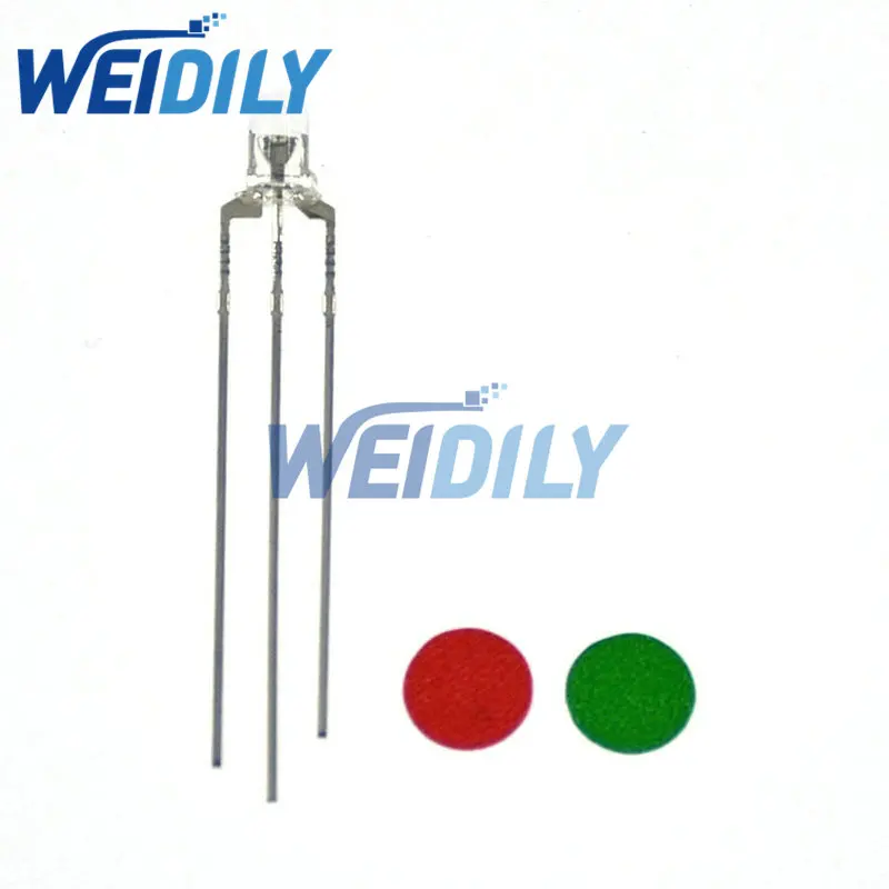 LED発光ダイオード,3mm, 5mm,ラウンド,マット,水,透明,赤,緑,2色,共通陽極,3色,100個