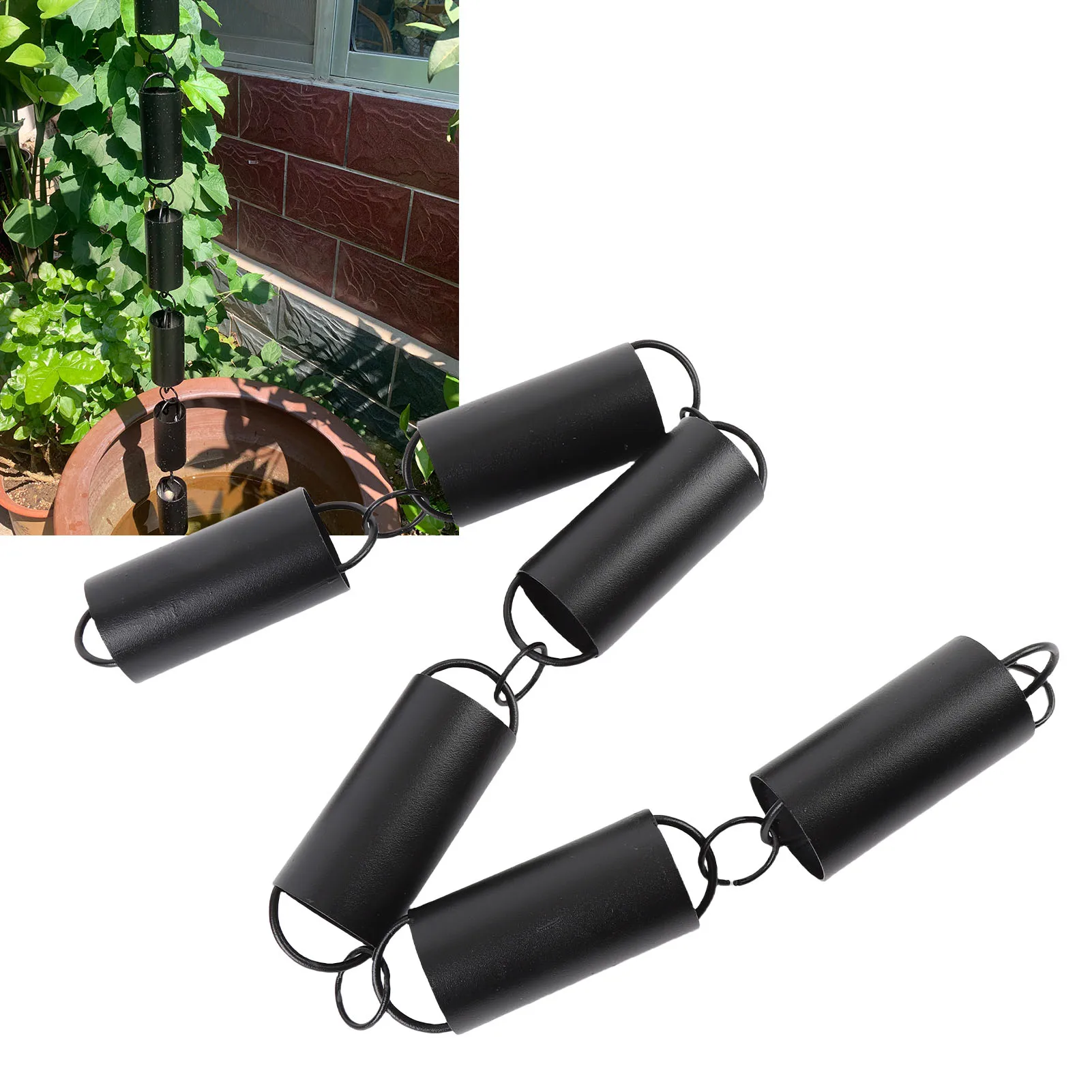 Aluminum Alloy Cylinder Rain Chain 39.4in Decorative Rain Catcher Chain for Gutters Rain Gutter Downspout