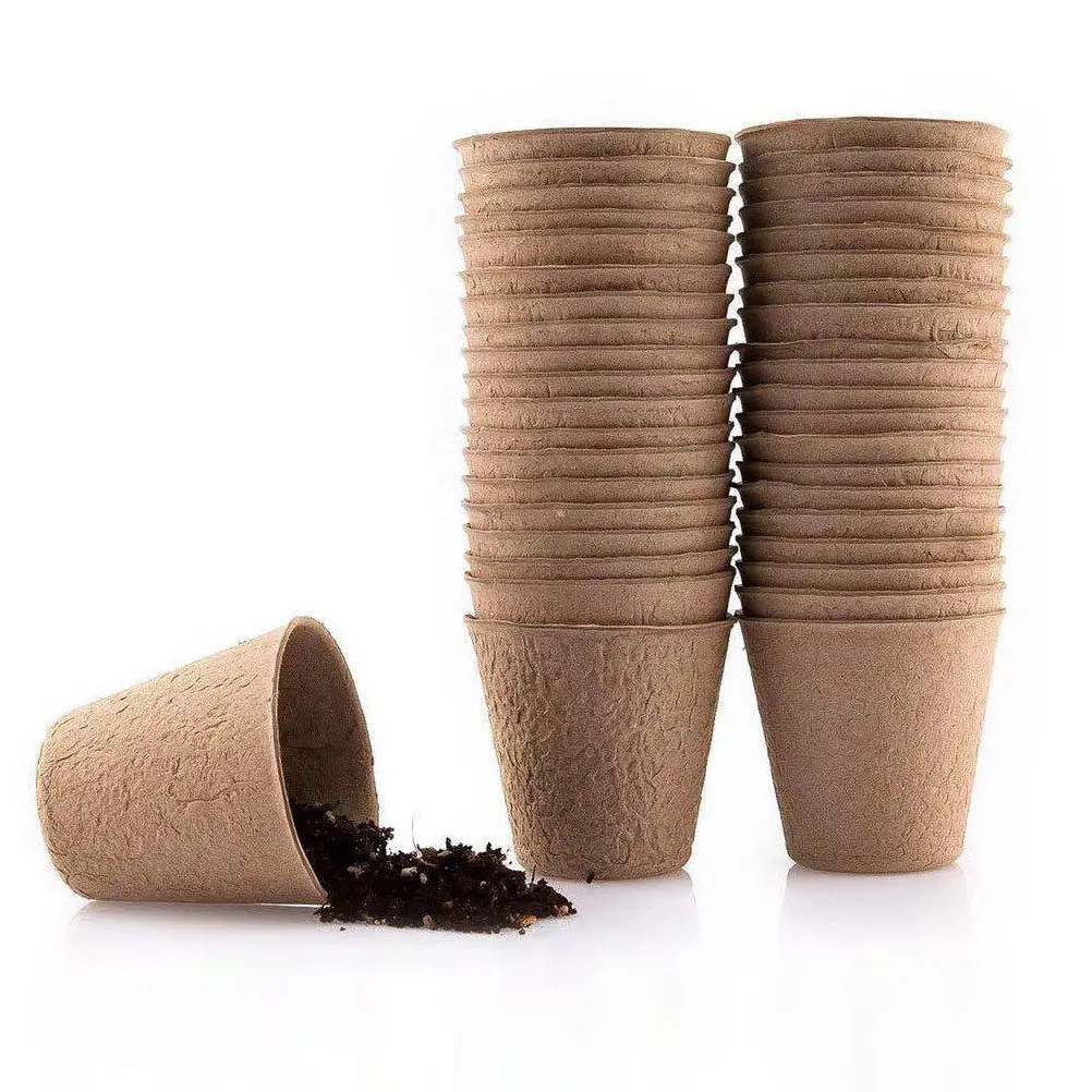 1Set Plant Nursery Cup Seed Starter Pots Lightweight Round Planter for Succulent Cuttings Transplanting Germination Indoor